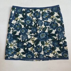 Loft Blue Floral Skirt